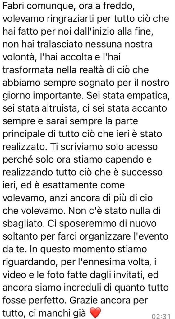 volevamo ringraziarti